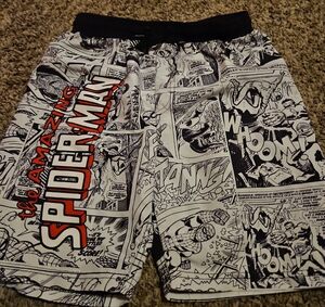 Marvel Black, White & Red Spider-Man Panel Swim Shorts